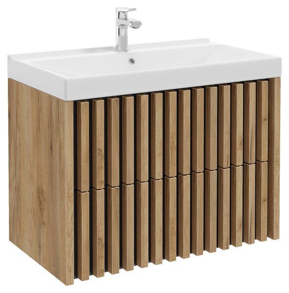 SKŘÍŇKA S UMYVADLEM, černá, barvy dubu, barvy dubu, 81 cm MID.YOU - Koupelnové série, Online Only