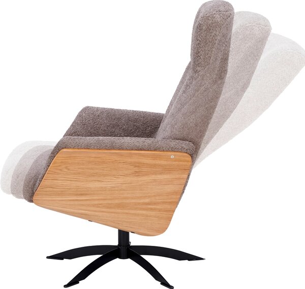 RELAXAČNÍ KŘESLO, dřevo, textil, světle hnědá Welnova - Relaxační křesla