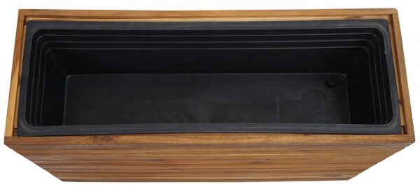 Květináč HWC-L21, 41x63x23cm, akáciové dřevo - hnědá