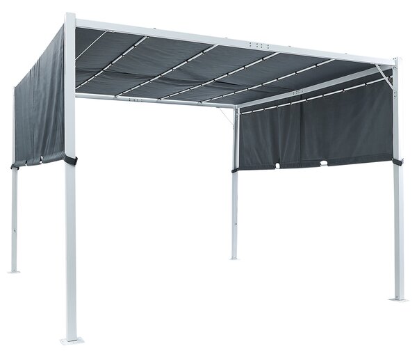 Zahradní pavilon LED PARGA Kov 310 cm 310 cm Šedá