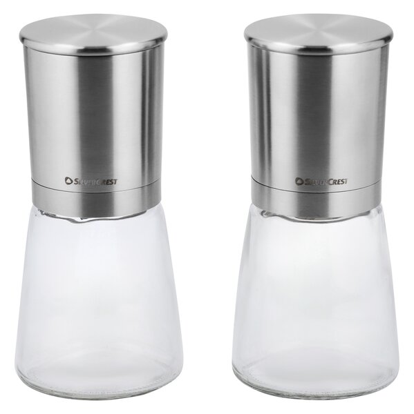 Silvercrest® Sada mlýnků na sůl a pepř / Sada na ocet a olej / Struhadlo (mlýnek na sůl a koření, 2dílná) (100401585001)