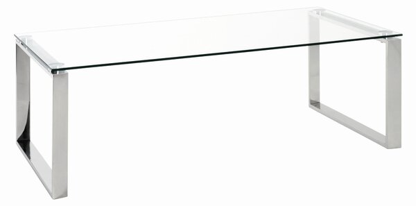 KONFERENČNÍ STOLEK, barvy nerez oceli, kov, sklo, 120/60/40 cm - Konferenční stolky, Online Only