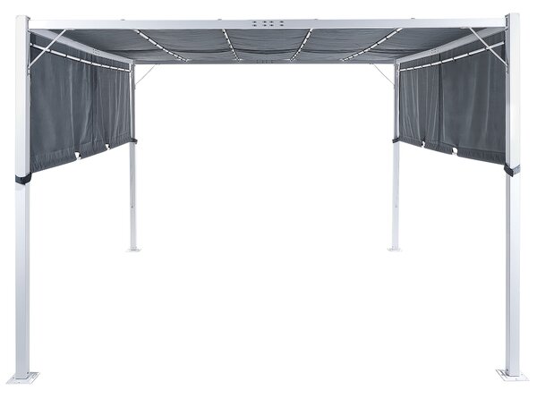 Zahradní pavilon LED PARGA Kov 310 cm 310 cm Šedá
