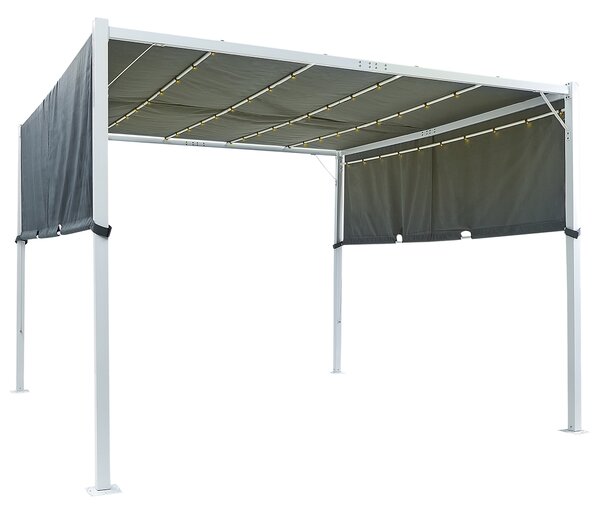 Zahradní pavilon LED PARGA Kov 310 cm 310 cm Šedá
