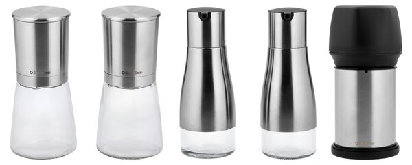Silvercrest® Sada mlýnků na sůl a pepř / Sada na ocet a olej / Struhadlo (100401585)