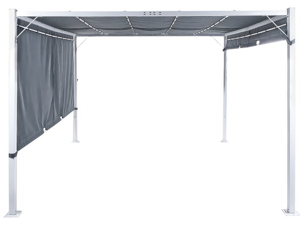 Zahradní pavilon LED PARGA Kov 310 cm 310 cm Šedá