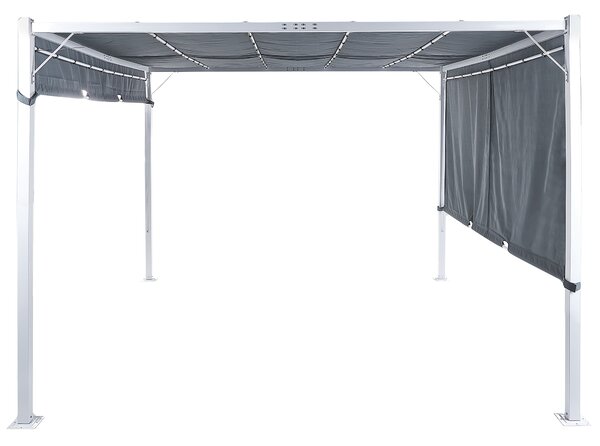 Zahradní pavilon LED PARGA Kov 310 cm 310 cm Šedá