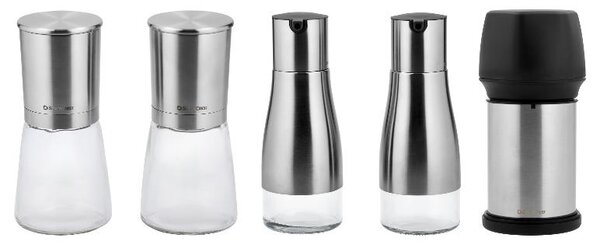 Silvercrest® Sada mlýnků na sůl a pepř / Sada na ocet a olej / Struhadlo (100401585)