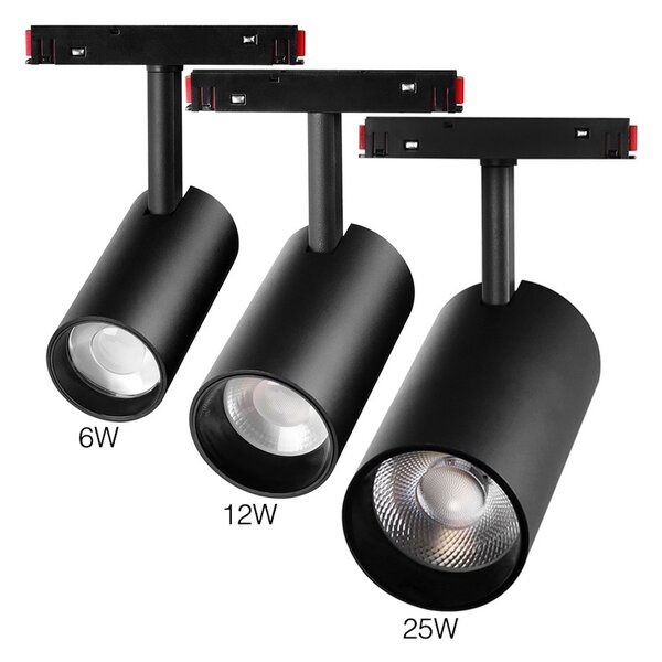 Magnetické track LED nastavitelné svítidlo CCT 6W, černá barva, Zigbee