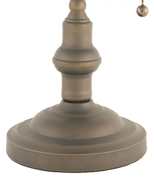 Bankéřská stolní lampa Philip zelená s hnědou kovovou nohou – 27x40 cm