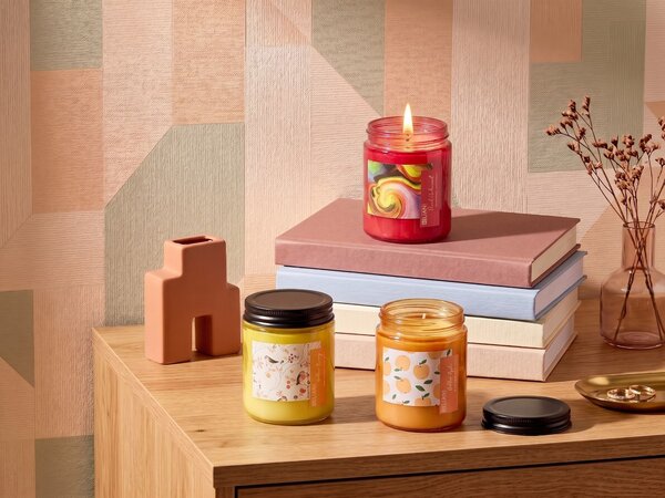 Sada 3 vonných svíček FRUITY BLOOM Sojový vosk Ovocné tóny