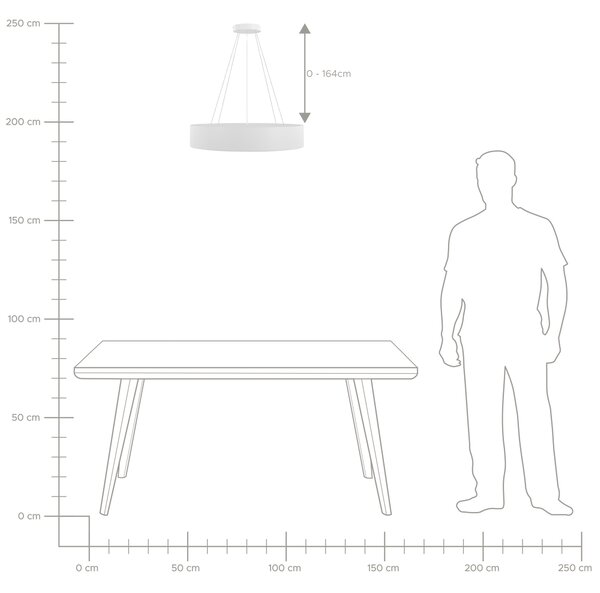 LED závěsná lampa BALILI Kov Bílá