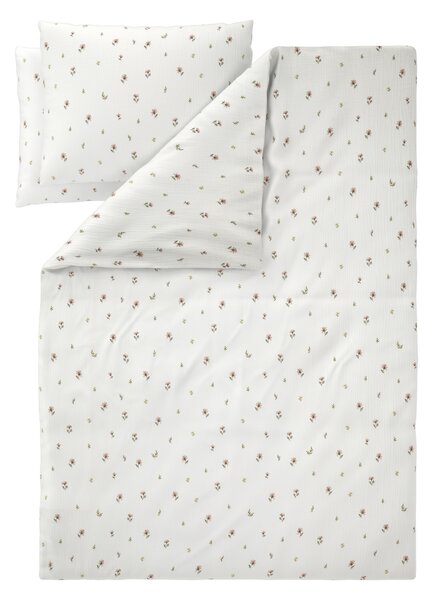 Livarno® Mušelínové ložní povlečení, 240 x 220 cm, 70 x 90 cm (květiny/bílá) (100404633002)
