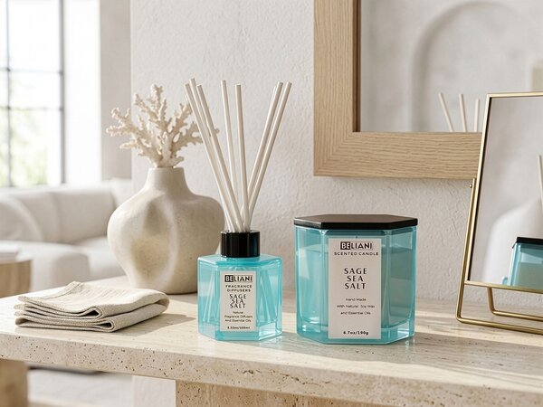 Vonná svíčka s aroma difuzérem CLASSY TINT Sojový vosk Svěží tóny