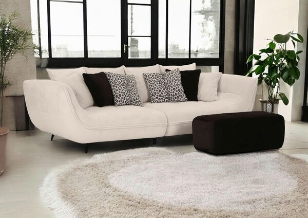 POHOVKA BIG SOFA, textil, krémová, černá, bílá Stylife - Pohovky