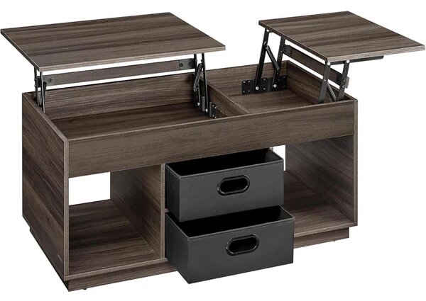 SONGMICS Konferenční stolek Vasagle Uma s výsuvnou deskou 100 cm tmavě hnědý