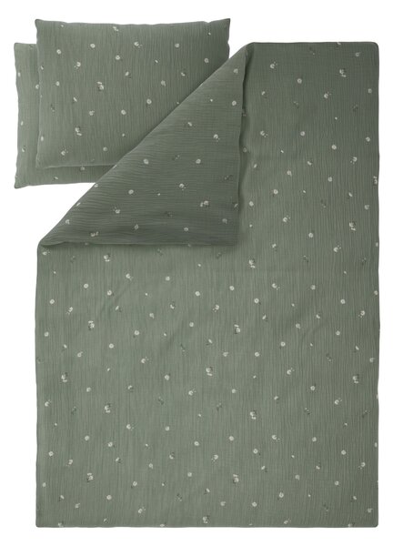 Livarno® Mušelínové ložní povlečení, 200 x 220 cm, 70 x 90 cm (květiny/zelená) (100404629003)
