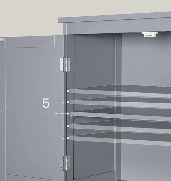 SONGMICS Koupelnová skříňka Vasagle Swede 110 cm šedá