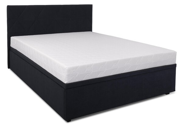 Manželská postel 160 cm Botones (černá) (s roštem) (s úl. prostorem)