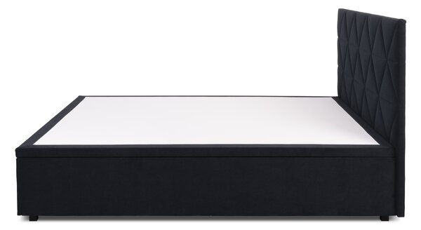 Manželská postel 160 cm Botones (černá) (s roštem) (s úl. prostorem)