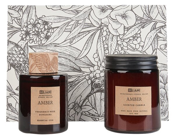 Vonná svíčka s aroma difuzérem DARK ELEGANCE 9 cm Hnědá