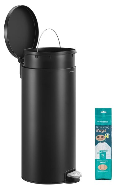 SONGMICS Kulatý odpadkový koš Jelis 30 L černý