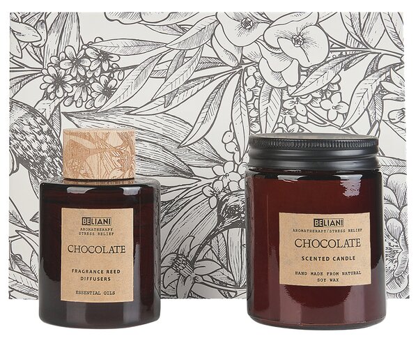 Vonná svíčka s aroma difuzérem DARK ELEGANCE 9 cm Hnědá