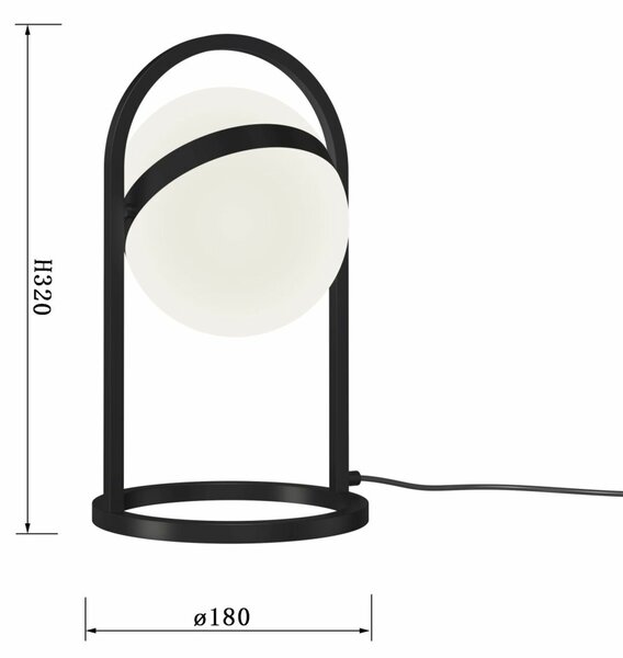 VÝPRODEJ VZORKU WOFI Stolní lampa Avignon 1x 10,5W LED 1100lm 3000K černá 8046-102