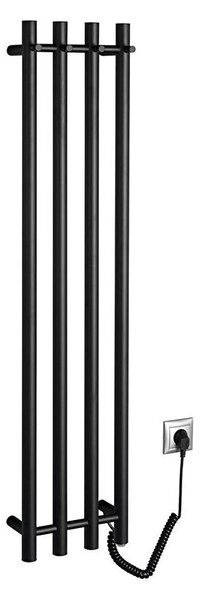 Sapho - Elektrický sušák ručníků PAPINADO 85W 120x26 cm matná černá