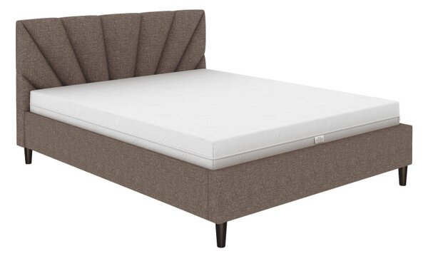 ECOMATRACE Čalouněna postel 160x200 SOLE 20 světle hnědá s roštem
