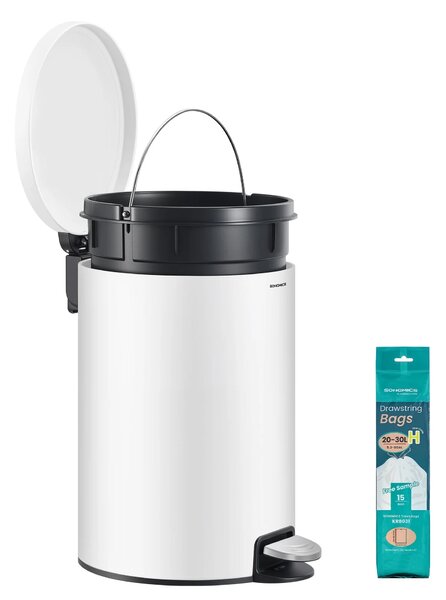 SONGMICS Odpadkový koš Jelis 20 L bílý