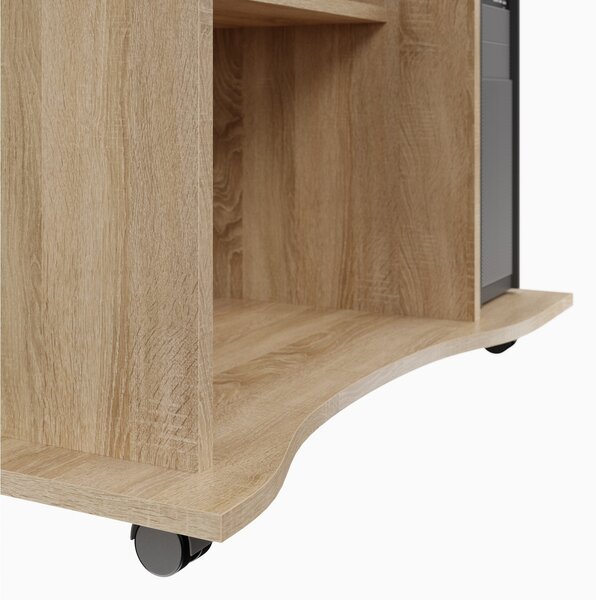 Praktický PC stůl s výsuvnou deskou NEJBY LYLE, dub sonoma