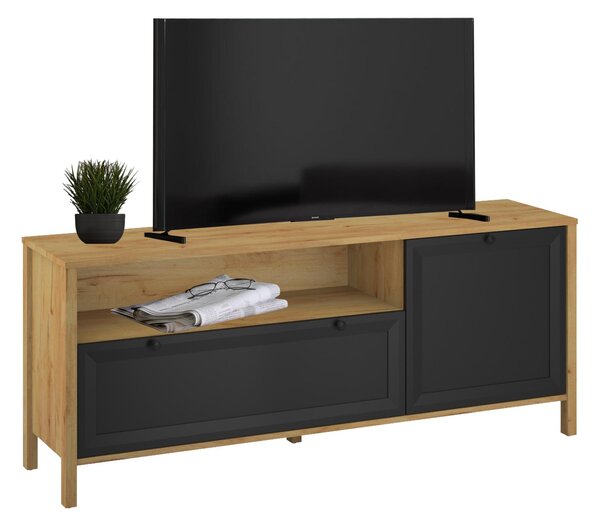 TV skříňka Bruselas (dub craft zlatý + černá)