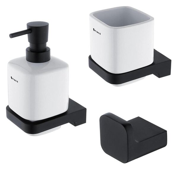 NIMCO MAC set-31K-T-90 -Dávkovač mýdla, stojan na kartáčky a nástěnný háček MAYA