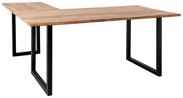 ROHOVÝ PSACÍ STŮL, černá, barvy sheesham, 180/180/77 cm MID.YOU - Online Only psací stoly, Online Only