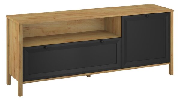 TV skříňka Bruselas (dub craft zlatý + černá)