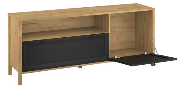 TV skříňka Bruselas (dub craft zlatý + černá)