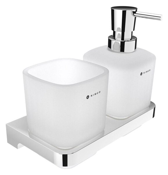 NIMCO MA 2905831C-26 - Nástěnný dávkovač mýdla a stojan na kartáčky MAYA 320 ml