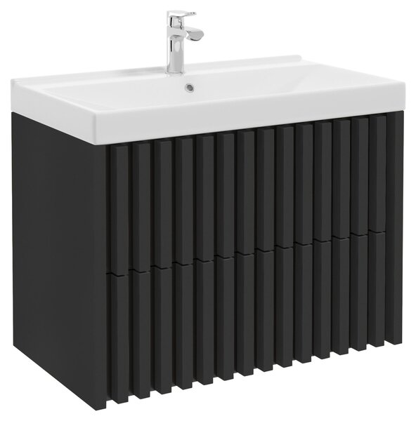 SKŘÍŇKA S UMYVADLEM, černá, černá, 81 cm MID.YOU - Koupelnové série, Online Only