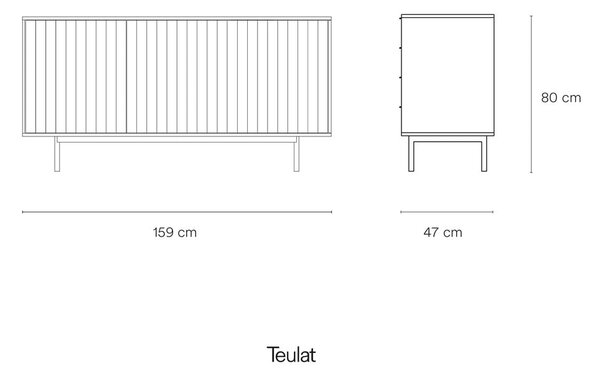 Černá nízká komoda 159x80 cm Sierra – Teulat