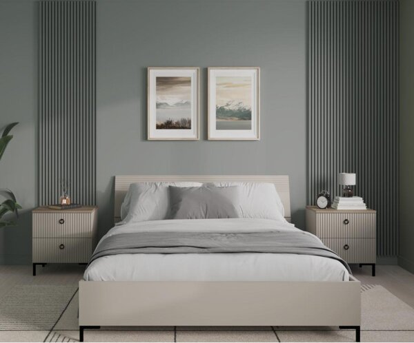 Kondela Manželská postel DOMCA, 160x200, šedohnědá Taupe