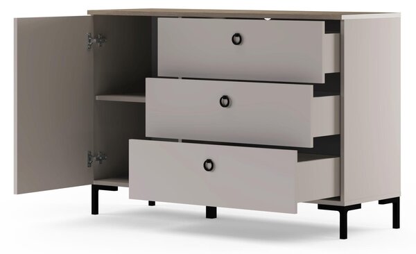 Komoda Demandaron 1 (taupe + dub silverjack). Akce -23%