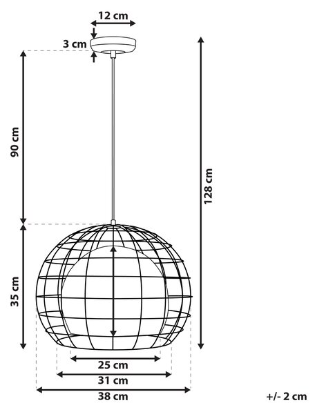 Závěsná lampa LIRI Kov Měděná