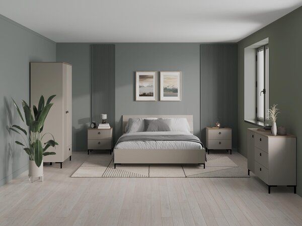 Noční stolek Demandaron (taupe + dub silverjack). 1116803