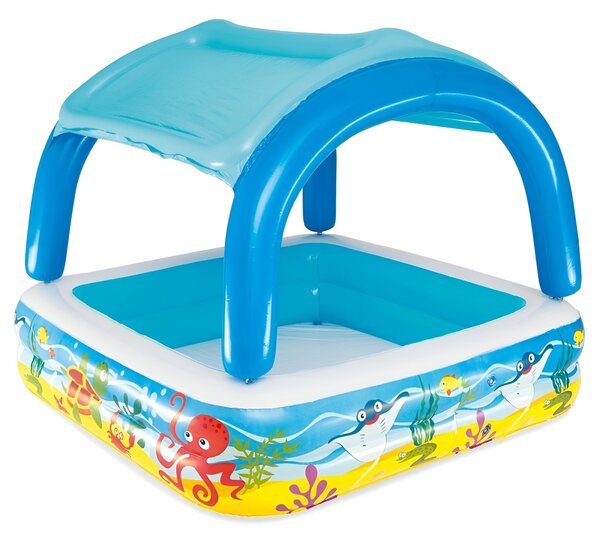 52192 Dětský Nafukovací Bazén se stříškou 140 x 140 x 114 cm BESTWAY
