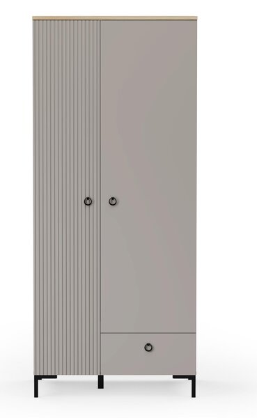 Šatní skříň Demandaron 1 (taupe + dub silverjack)