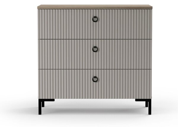 Komoda Demandaron 2 (taupe + dub silverjack). Akce -21%