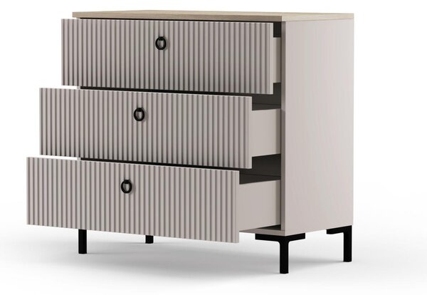 Komoda Demandaron 2 (taupe + dub silverjack). Akce -21%