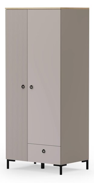 Šatní skříň Demandaron 1 (taupe + dub silverjack)