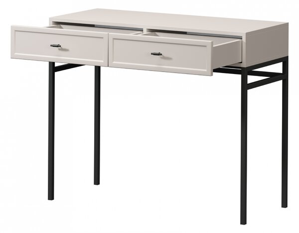 Konzolový / toaletní stolek Lorini 100 cm - kašmírová / černé úchytky T-bar